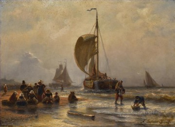  pescadores Pintura al %c3%b3leo - Los pescadores bretones Alexey Bogolyubov barco barco